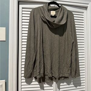 Anthropologie Olive Green Cowl Neck Sweater